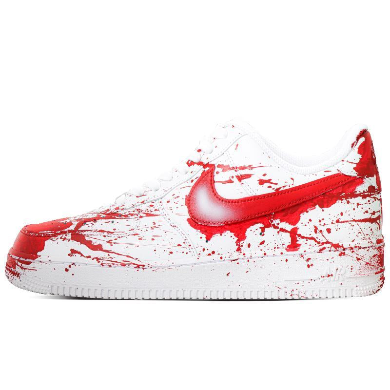 [Custom Suspect X, both male and female]  Air Force 1 Skateboarding Shoes Unisex Low-top Red/white