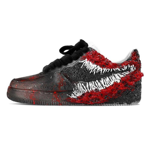[Custom Superhero Venom is black and red]  Air Force 1 Skateboarding Shoes Unisex Low-top Black/Red