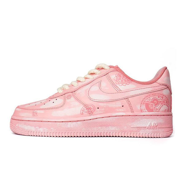 [Custom The cashew flower of the men's and women's scratch-off lottery is worn out]  Air Force 1 Skateboarding Shoes Unisex