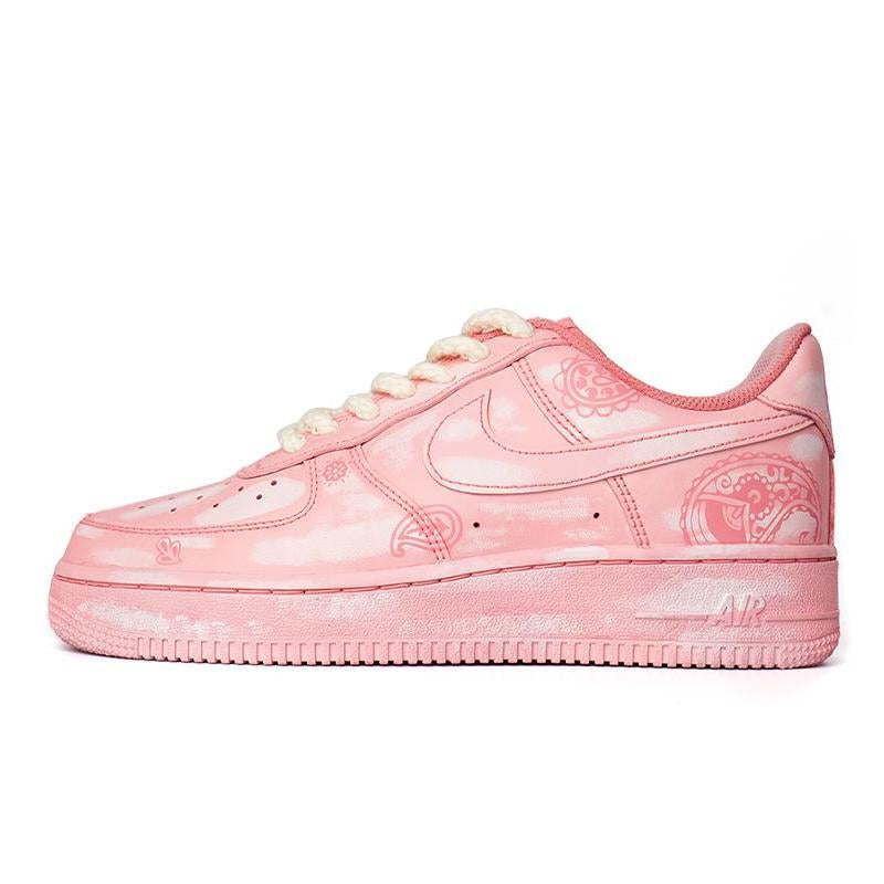 [Custom The cashew flower of the men's and women's scratch-off lottery is worn out]  Air Force 1 Skateboarding Shoes Unisex