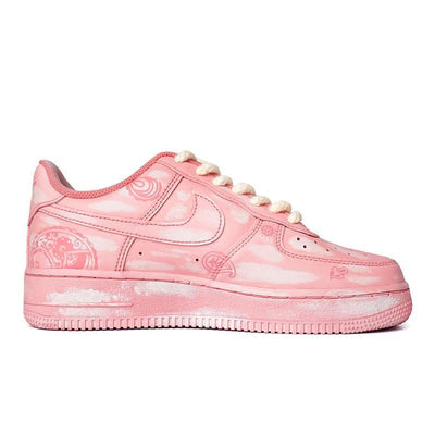 [Custom The cashew flower of the men's and women's scratch-off lottery is worn out]  Air Force 1 Skateboarding Shoes Unisex