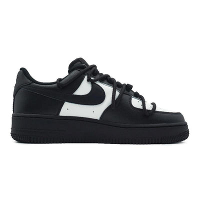 [Custom Women's black and white checkered style]  Air Force 1 Skateboard Shoes Women's Low-Top Black/White
