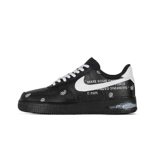 [Custom The origin of the female style]  Air Force 1 Origin Slip-Resistant Coverage Low-Top Skateboard Shoes Women's Black