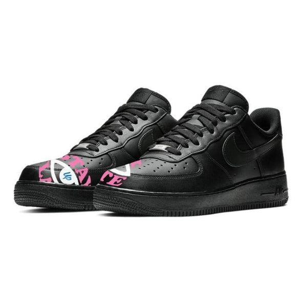 [Custom Stay up late]  Air Force 1 Skateboard Shoes Women's Low-Top Black