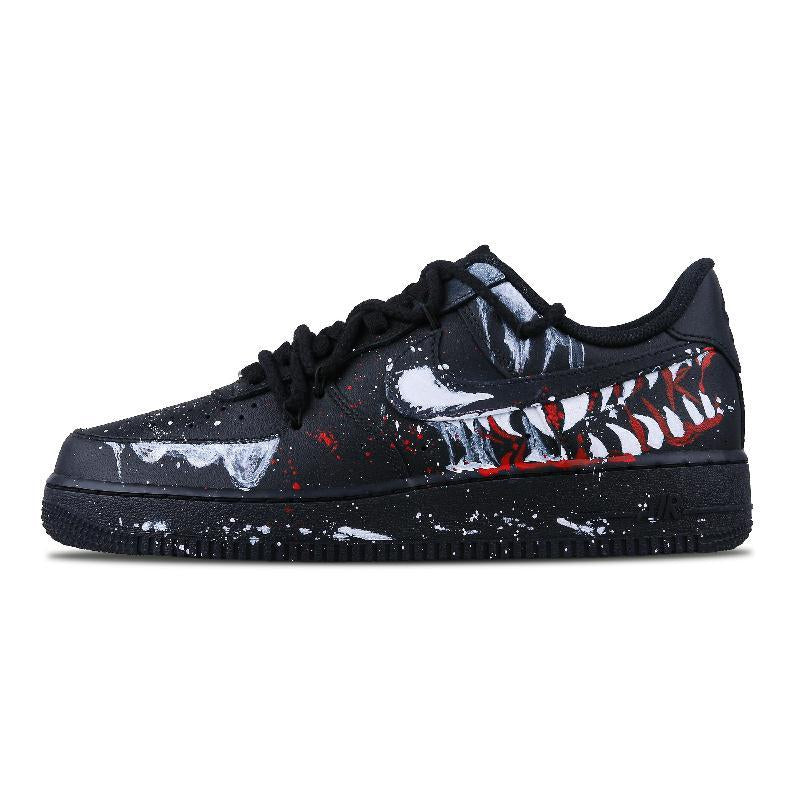 [Custom single tooth]  Air Force 1 Skateboarding Shoes Low-top Black