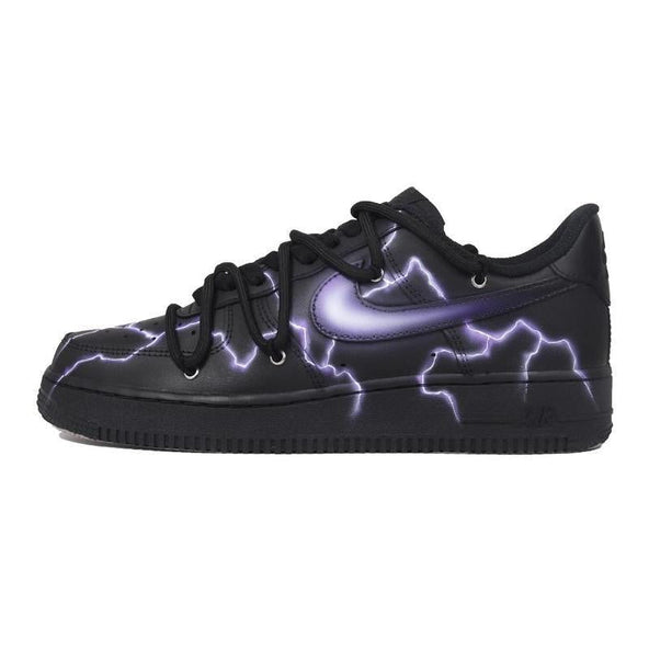 [Custom Spray-painted women's style with a lightning theme]  Air Force 1 Skateboarding Shoes Women's