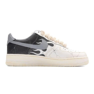 [Custom Thick hemp rope for vintage motorcycles of the Air Force]  Air Force 1 Skateboarding Shoes Women's Low-top White/black/gray