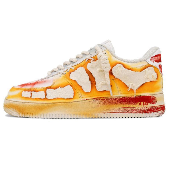 [Custom The Night of All Souls for women]  Air Force 1 Skateboarding Shoes Women's Low-top Orange/red/white