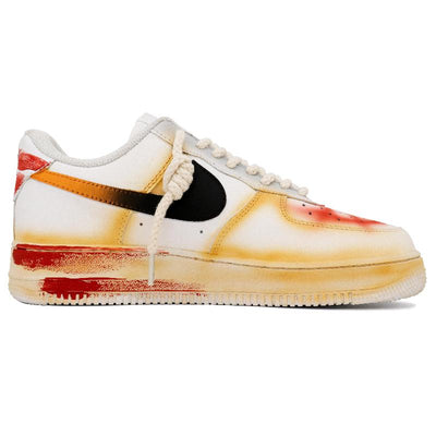 [Custom The Night of All Souls for women]  Air Force 1 Skateboarding Shoes Women's Low-top Orange/red/white