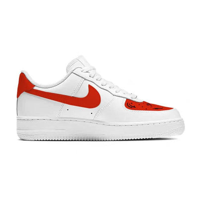 [Custom The Chinese team]  Air Force 1 Skateboarding Shoes Women's Low-top Red/white