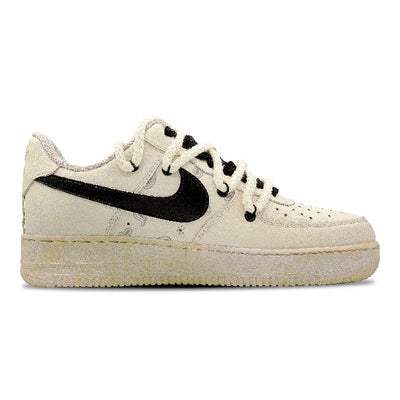 [Custom Women's coffee dyed cashew flower]  Air Force 1 Skateboard Shoes Women's Low-Top Brown