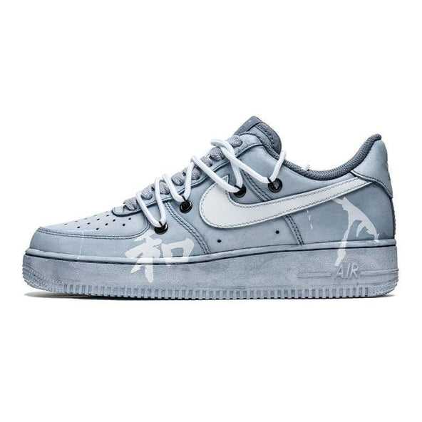 [Custom Women's style and light blue]  Air Force 1 Skateboarding Shoes Women's Low-top Light Blue