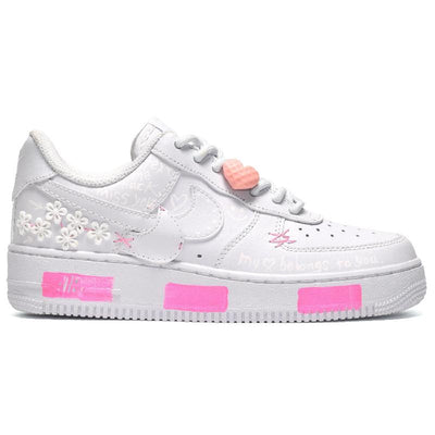 [Custom Women's cross-shaped heart-shaped white powder]  Air Force 1 Skateboarding Shoes Women's