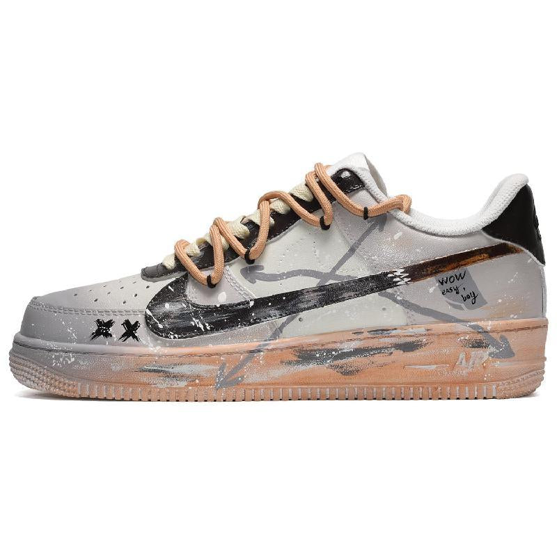 [Custom Women's cocoa milk tea is black, gray and brown]  Air Force 1 Skateboarding Shoes Women's