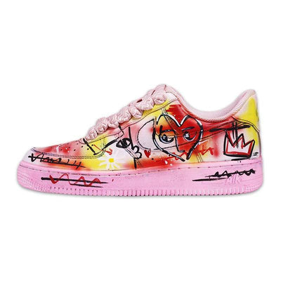 [Custom Women's artistic graffiti pink]  Air Force 1 Skateboarding Shoes Women's Low-top Pink