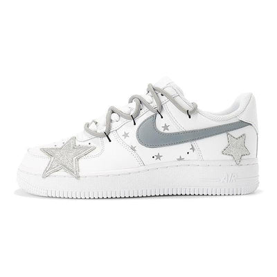 [Custom Women's Napoleon K silver white]  Air Force 1 Skateboarding Shoes Women's