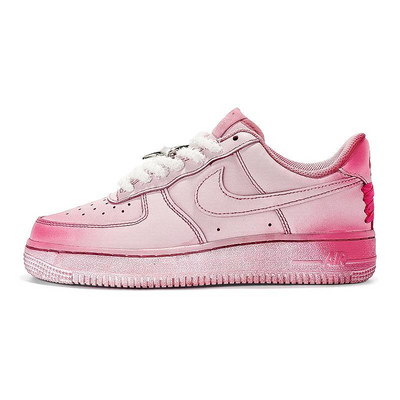 [Custom Women's lace-up girl K pink white]  Air Force 1 Skateboarding Shoes Women's