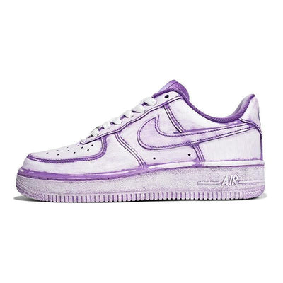 [Custom Women's passion flower K purple white]  Air Force 1 Skateboarding Shoes Women's