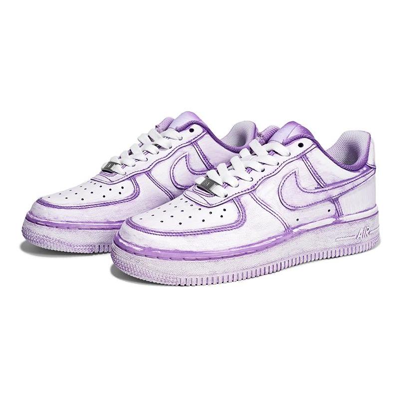 [Custom Women's passion flower K purple white]  Air Force 1 Skateboarding Shoes Women's