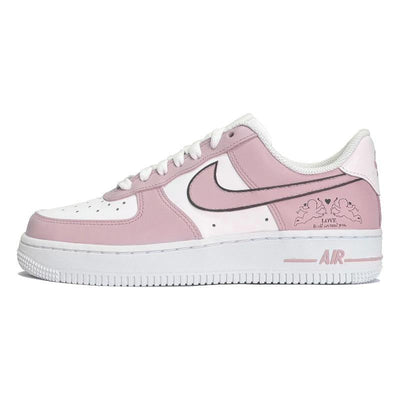 [Custom Strawberry Moonlight]  Air Force 1 Skateboarding Shoes Women's Low-top Pink/white