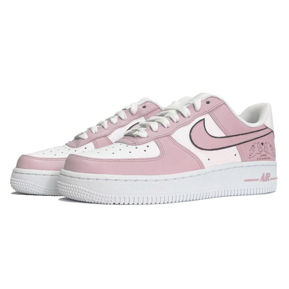 [Custom Strawberry Moonlight]  Air Force 1 Skateboarding Shoes Women's Low-top Pink/white