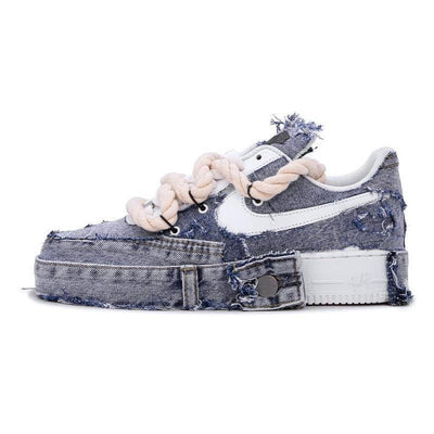 [Custom Women's denim cross]  Air Force 1 Skateboarding Shoes Women's
