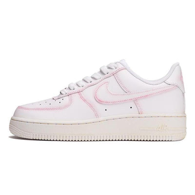 [Custom Women's aged white powder QD]  Air Force 1 Skateboarding Shoes Women's Low-top White/powder