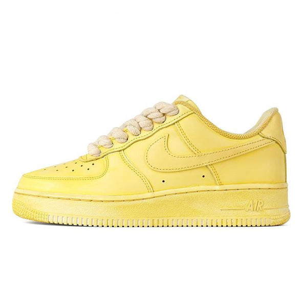 [Custom Women's low-top dyed yellow QD]  Air Force 1 Skateboarding Shoes Women's