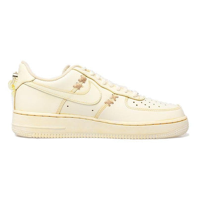 [Custom Women's dyed aged chain yellow]  Air Force 1 Skateboarding Shoes Women's Low-top Yellow