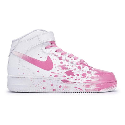 [Custom The female thief's heart was captured at the scene]  Air Force 1 Skateboard Shoes Women's Mid-Top Pink