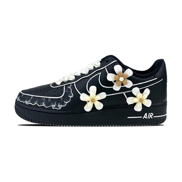 [Custom Three-dimensional flowers for women]  Air Force 1 Skateboarding Shoes Women's