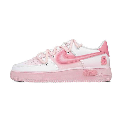 [Custom Women's teddy bear gummy candies in pink and white]  Air Force 1 Skateboarding Shoes Women's