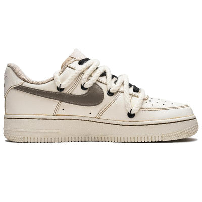 [Custom Woman-style coffee bullet-screen mocha]  Air Force 1 Kids' Skateboarding Shoes Grade School