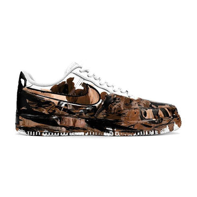 [Custom Women's ink-wash painting]  Air Force 1 Skateboarding Shoes Women's Low-top Brown/Black