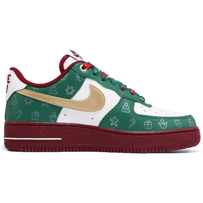 [Custom Women's Christmas green gold hook]  Air Force 1 Skateboarding Shoes Women's