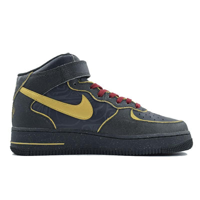 [Custom The men's style was wrongly deposited]  Air Force 1 Skateboard Shoes Men Mid-Top Black/Gold