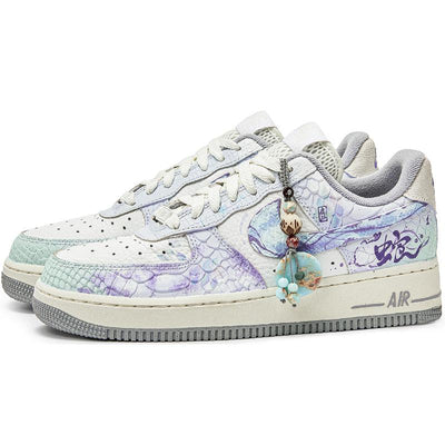 [Custom The spirit Snake sets sail]  Air Force 1 Skateboard Shoes Women's Low-Top Purple