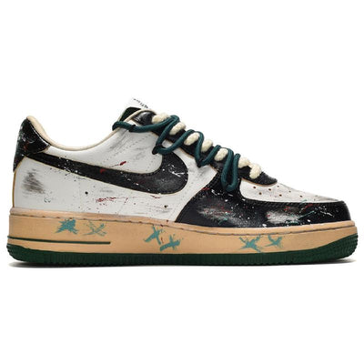[Custom The female clown is black, white and green]  Air Force 1 Skateboarding Shoes Women's
