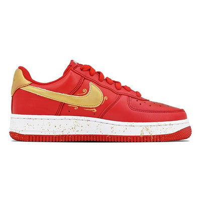 [Custom The same style for men and women leads to a happy marriage]  Air Force 1 Skateboarding Shoes Unisex Low-top Red/Gold