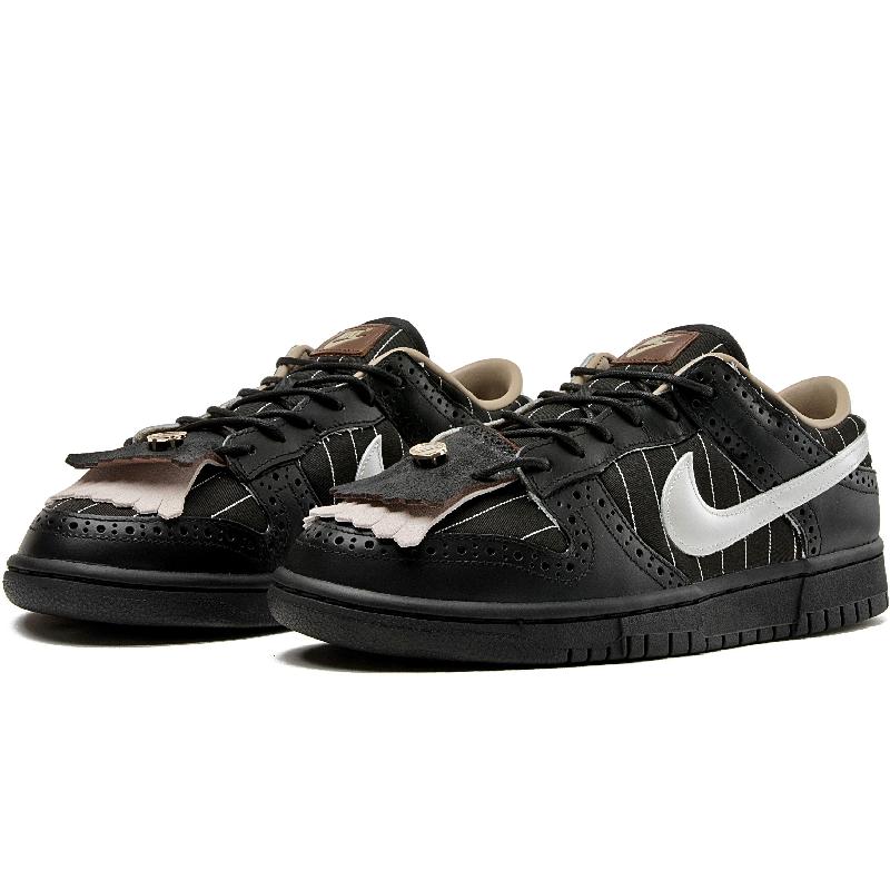 [Custom The Suit-suit thug]  Dunk Skateboarding Shoes Unisex Low-top Black