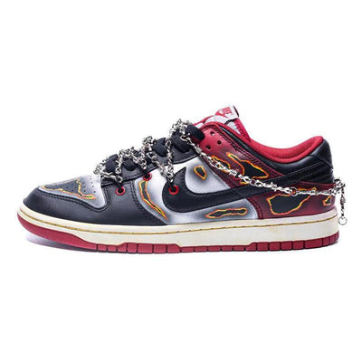 [Custom Men's burned and aged black toes]  Dunk Skateboarding Shoes Men