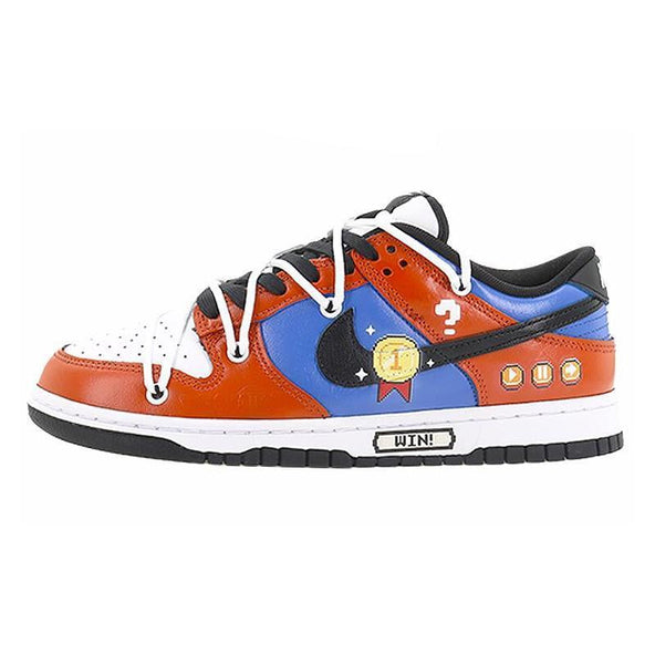 [Custom Make a stunning debut]  Dunk Skateboarding Shoes Unisex Low-top Blue/yellow/red
