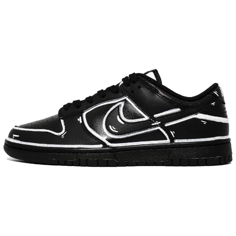 [Custom Dimensional Black Knight S-BOX]  Dunk Skateboarding Shoes Unisex Low-top White