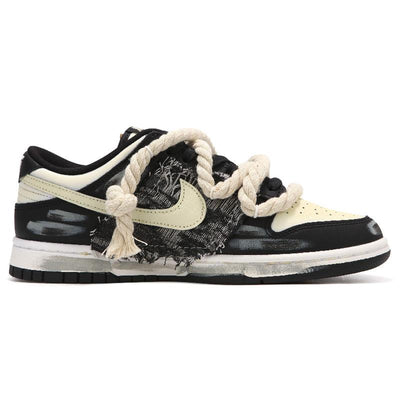 [Custom Men's denim in beige]  Dunk Skateboarding Shoes Men