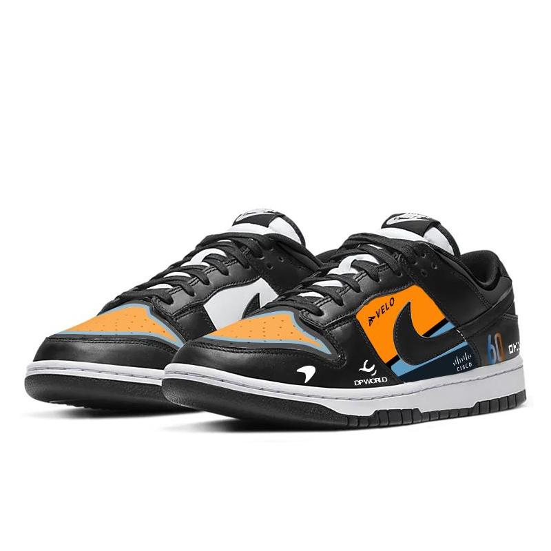 [Custom Super Racing Car]  Dunk Skateboarding Shoes Unisex Low-top Gray