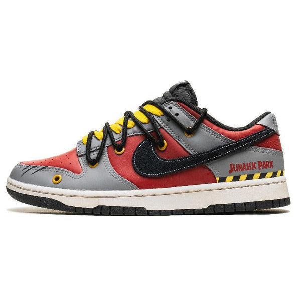[Custom The evening clouds are ablaze with red]  Dunk Skateboarding Shoes Unisex Low-top Gray/Yellow