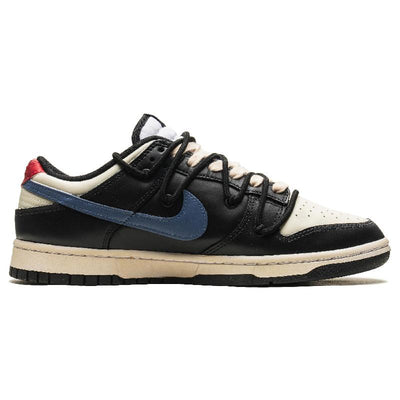 [Custom Deep blue forward line]  Dunk Skateboarding Shoes Unisex Low-top White/Black/Blue