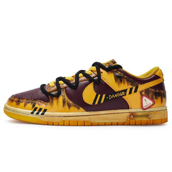 [Custom Men's cordon]  Dunk Skateboarding Shoes Men Low-top Burgundy