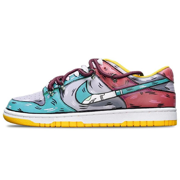 [Custom Shark blue gray red S-BOX]  Dunk Skateboarding Shoes Men