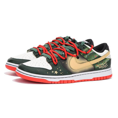 [Custom Men's Christmas tree] Nba X  Dunk Skateboarding Shoes Men Low-top Black/Red/Green